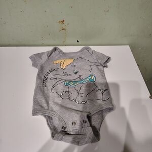 Disney Baby Boy Short Sleeve Bodysuit 0/3 Months Grey Dumbo Little Peanut